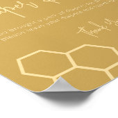 ハニーゴールデンベージュベビーシャワーおむつラッフルサイン ポスター (角)