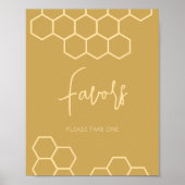 ハニーゴールデンベージュベビーシャワーの好意サイン ポスター (正面)