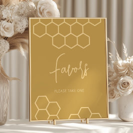 ハニーゴールデンベージュベビーシャワーの好意サイン ポスター