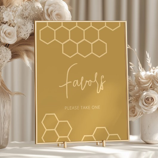 ハニーゴールデンベージュベビーシャワーの好意サイン ポスター