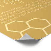 ハニーゴールデンベージュベビーシャワー言わないベビー ポスター (角)