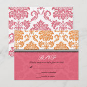 ハニーサックルとタンジェリンダマスウェディングRSVP 出欠カード (正面/裏面)