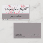 ハニーサックルのピンクの名刺の蝶 名刺 (正面/裏面)