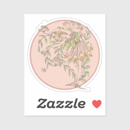 ハニーサックルの妖精 – ヴィンテージの妖精の庭 シール (シート)