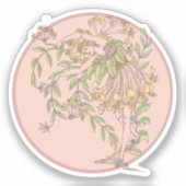 ハニーサックルの妖精 – ヴィンテージの妖精の庭 シール (正面)