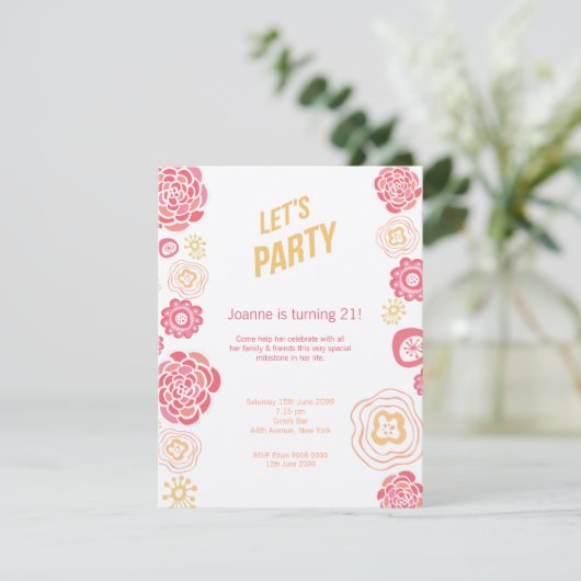 ハニーサックルの春は誕生日の招待をパーティを楽しもう 招待状 (スタンド正面)