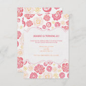 ハニーサックルの花の夏の第21誕生日の招待 招待状 (正面/裏面)