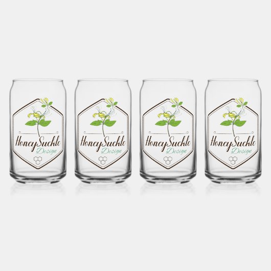 ハニーサックルデザイン ガラス缶 (正面)