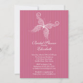 ハニーサックルバタフライブライダルシャワーの招待 招待状 (正面)