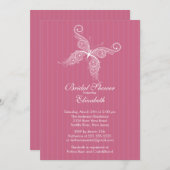 ハニーサックルバタフライブライダルシャワーの招待 招待状 (正面/裏面)