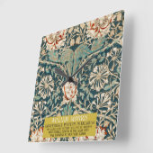 ハニーサックルパターン – William Morrisデザイン スクエア壁時計 (傾斜)