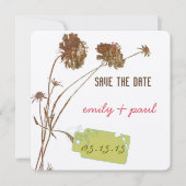 ハニーサックルピンクの花の植物保存日 セーブザデート (正面)