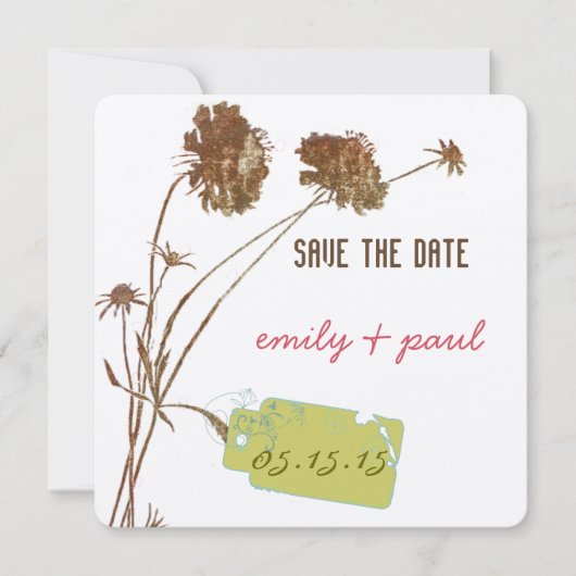 ハニーサックルピンクの花の植物保存日 セーブザデート (正面)