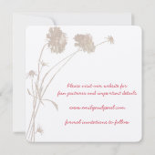 ハニーサックルピンクの花の植物保存日 セーブザデート (裏面)