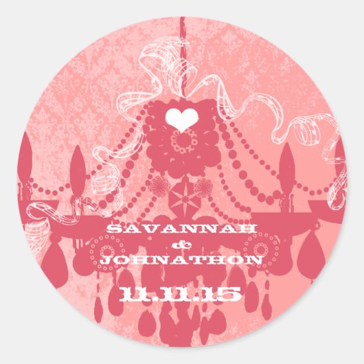 ハニーサックルピンクセレクトカラーヴィンテージシャンデリア ラウンドシール (正面)