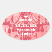 ハニーサックルピンクセレクトカラーヴィンテージシャンデリア 楕円形シール (正面)