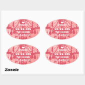 ハニーサックルピンクセレクトカラーヴィンテージシャンデリア 楕円形シール (シート)