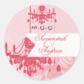 ハニーサックルピンクダマスクシャンデリア ラウンドシール (正面)