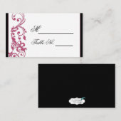 ハニーサックルピンクラウンドコー結婚ナー座席表 プレイスカード (正面/裏面)