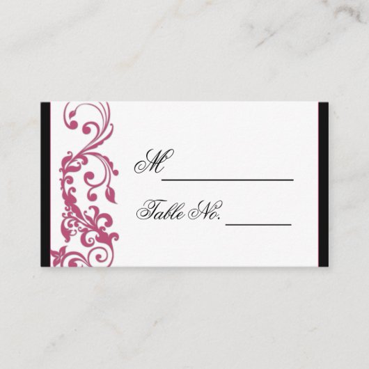 ハニーサックルピンクラウンドコー結婚ナー座席表 プレイスカード (正面)