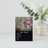 ハニーサックルピンクレッドホワイトブラックフローラ 名刺 (スタンド正面)