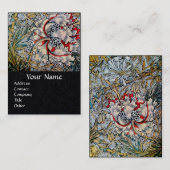 ハニーサックルピンクレッドホワイトブラックフローラ 名刺 (正面/裏面)