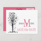 ハニーサックルピンク日付カードの保存 案内ポストカード (正面/裏面)