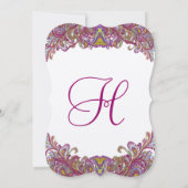 ハニーサックルピンク結婚式招待状 招待状 (裏面)