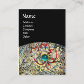 ハニーサックルファンタジーフローラアクアマリンブルージェムストーン 名刺 (正面)