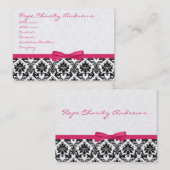 ハニーサックルリボンブラックダマスクフローラ- 名刺 (正面/裏面)