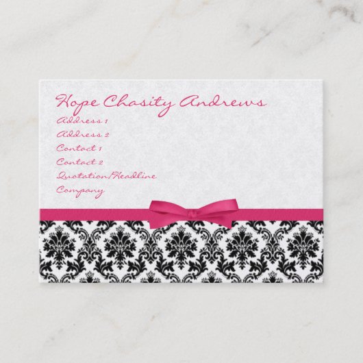 ハニーサックルリボンブラックダマスクフローラ- 名刺 (正面)