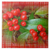 ハニーサックル果実オン綿布 タイル (正面)