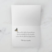 ハニーサックル花の蝶と悔やみや弔慰 カード (内部)