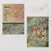 ハニーサックル花アールヌーボーフローラ黄 名刺 (正面/裏面)