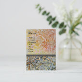 ハニーサックル花アールヌーボーフローラ黄 名刺 (スタンド正面)