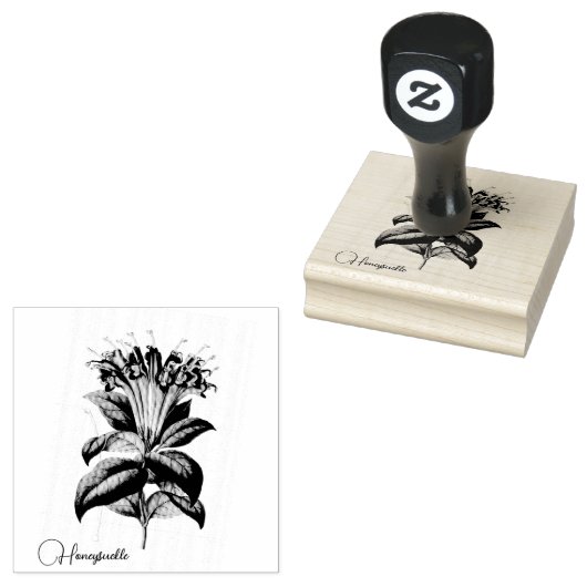 ハニーサックル花ゴム印 ラバースタンプ (押印)