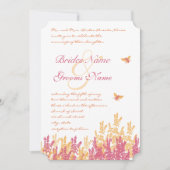 ハニーサックル蜜蝋ワイルドフラワーの結婚式の招待 招待状 (正面)