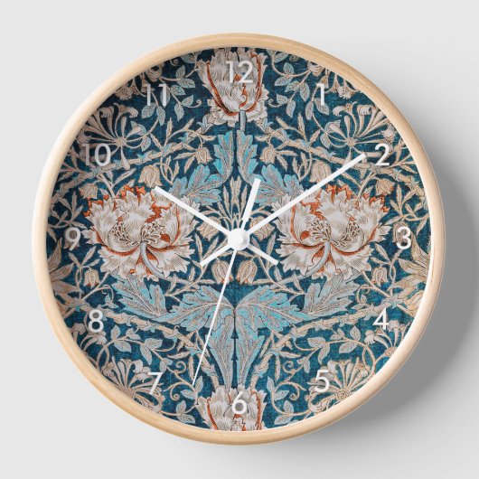 ハニーサックル、ウィリアム・モリス時計 壁時計 (正面)