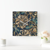 ハニーサックル、ウィリアム·モリス スクエア壁時計 (ホーム)