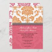 ハニーサックル&コーラルダマスウェディング招待状 招待状 (正面/裏面)