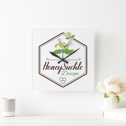 ハニーサックル スクエア壁時計 (ホーム)