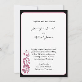 ハニーサックル ピンク ラウンドコーナー ウェディング 招待状