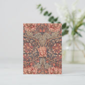 ハニーサックル、フローラルパターンby William Morris ポストカード (スタンド正面)