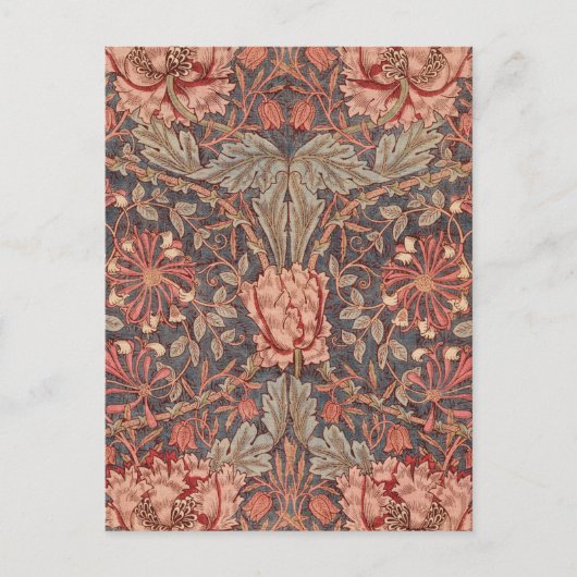 ハニーサックル、フローラルパターンby William Morris ポストカード (正面)