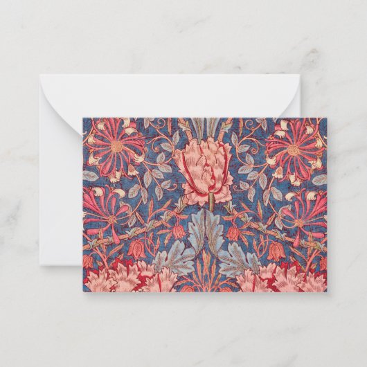 ハニーサックル、William Morris壁紙 ノートカード (正面)