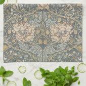 ハニーサックルby William Morris、ヴィンテージ・フラワーアート キッチンタオル (折り畳み)