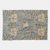 ハニーサックルby William Morris、ヴィンテージ・フラワーアート キッチンタオル (横)