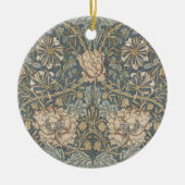 ハニーサックルby William Morris、ヴィンテージ・フラワーアート セラミックオーナメント (正面)