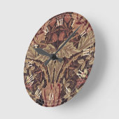ハニーサックルby William Morris, Garden Flowers Art ラウンド壁時計 (傾斜)