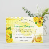 ハニージャイルイエローグリーンマザーへ蜂の赤ちゃんシャワー 招待状 (スタンド正面)